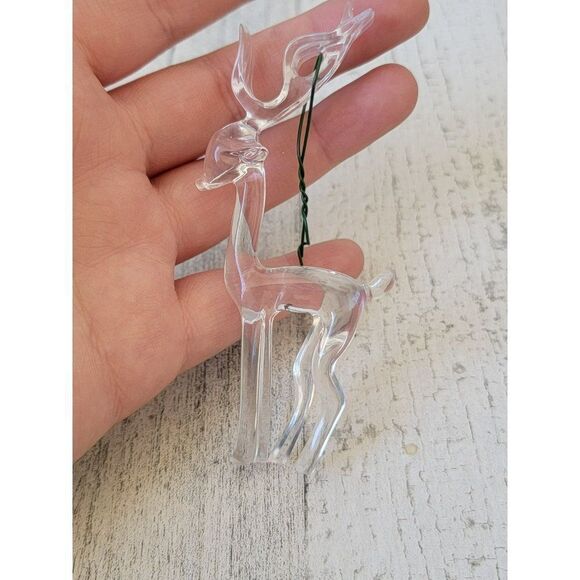 Acrylic clear plastic reindeer deer ornament Xmas decor - Picture 1 of 4